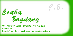 csaba bogdany business card